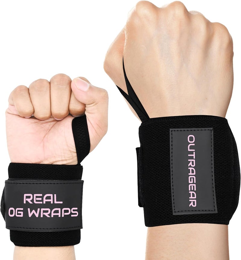 OUTRAGEAR 18" OG-Grade Wrist Wraps for Weightlifting – Heavy Duty Wrist Support with Thumb Loop & Lockdown Strap – Wrist Straps for Powerlifting, Bench Press & Gym Training - Image 1